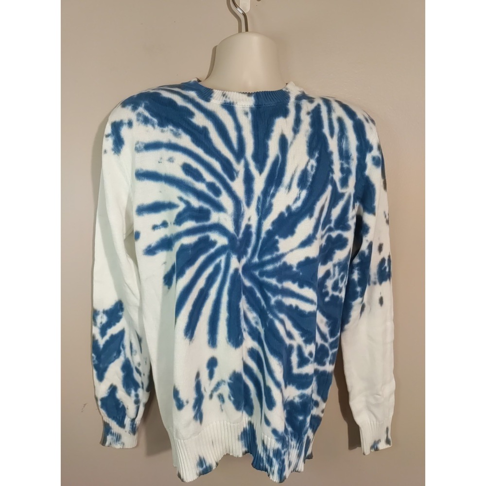 Xray Jeans‎ Men Blue White Tye Dye Knit Long sleeve Pullover Cool Sweater Size M